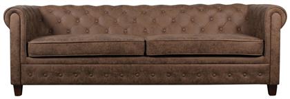 Chesterfield-W Τριθέσιος Καναπές Antique Καφέ 219x82εκ. από το Esmarket