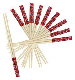 Chopsticks από Μπαμπού Κόκκινα 10τμχ