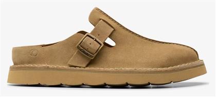 Clarks Δερμάτινες Χειμερινές Ανδρικές Παντόφλες Καφέ
