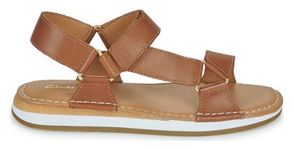 Clarks Craftsun Δερμάτινα Γυναικεία Σανδάλια Sporty σε Καφέ Χρώμα