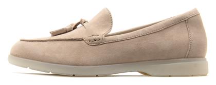 Clarks Edge Δερμάτινα Γυναικεία Loafers σε Μπεζ Χρώμα από το Spartoo