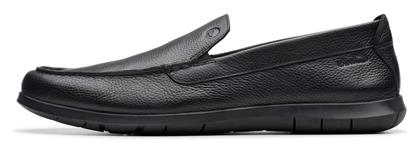 Clarks Step Δερμάτινα Ανδρικά Μοκασίνια σε Μαύρο Χρώμα