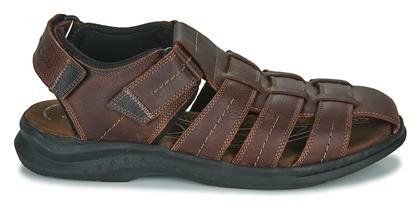 Clarks Walkford Fish Ανδρικά Σανδάλια σε Καφέ Χρώμα