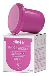 Clinea Bak Off Wrinkles Rich Refill Αντιγηραντική Κρέμα Ημέρας 50ml