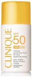 Clinique Mineral Sunscreen Fluid Αδιάβροχη Αντηλιακή Λοσιόν Προσώπου SPF50 30ml από το Galerie De Beaute