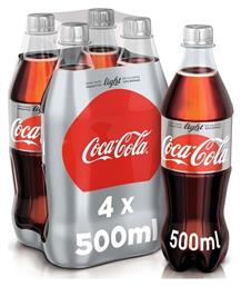 Coca Cola Light με Ανθρακικό Χωρίς Ζάχαρη Μπουκάλι 4x500ml