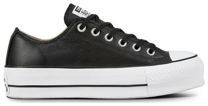 Converse Chuck Taylor All Star Lift Clean Leather Low Top Unisex Flatforms Sneakers Black / White