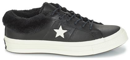 Converse One Star Street Warmer Leather Γυναικείο Sneaker Μαύρο