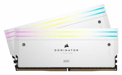 Corsair Dominator Titanium RGB XMP White 32GB DDR5 RAM με 2 Modules (2x16GB) και Ταχύτητα 6600 για Desktop