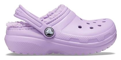 Crocs Ανατομικές Παιδικές Παντόφλες Λιλά Classic Lined