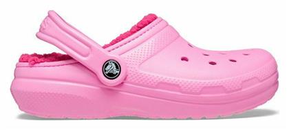 Crocs Ανατομικές Παιδικές Παντόφλες Ροζ Classic Lined