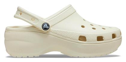 Crocs Classic Platform Clog Γυναικεία Ανατομικά Σαμπό Λευκά