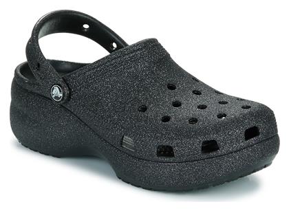 Crocs Classic Platform Glitter Γυναικεία Σαμπό Μαύρα