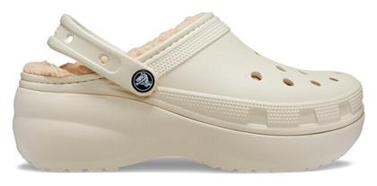 Crocs Classic Platform Lined Σαμπό Μπεζ