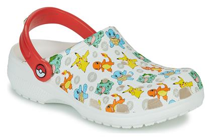 Crocs Παιδικά Σαμπό Θαλάσσης Pokemon Λευκά