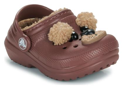 Crocs Παιδικές Παντόφλες Καφέ Classic Lined