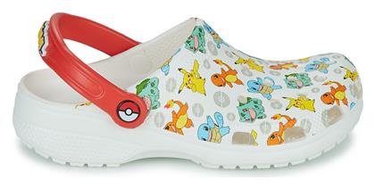 Crocs Pokemon Παιδικά Ανατομικά Σαμπό Θαλάσσης Λευκά
