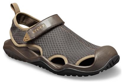 Crocs Swiftwater Mesh Deck Ανδρικά Παπούτσια Θαλάσσης Espresso