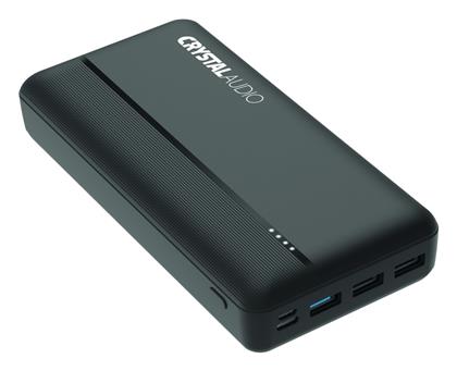 Crystal Audio Power Bank 30000mAh 20W με Θύρα USB-A και Θύρα USB-C Power Delivery Μαύρο από το Designdrops