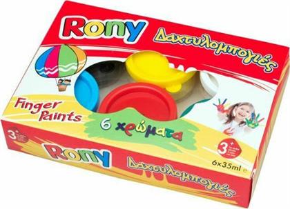 Δαχτυλοχρώματα Rony 35ml-6 Χρώματα (FP-6-35) από το Moustakas Toys