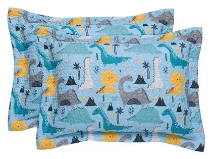 Das Home Cute Dinos Σετ Παιδικές Μαξιλαροθήκες 50x70εκ. Blue, Grey