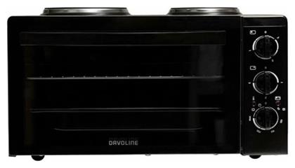 Davoline Star 4008 Ηλεκτρικό Φουρνάκι 38lt με 2 Εστίες Black