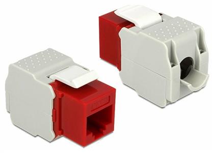 DeLock Keystone Module RJ45 jack to LSA Cat.6 UTP Red