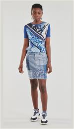 Desigual Be Blue Τζιν Ψηλόμεση Mini Φούστα Μπλε