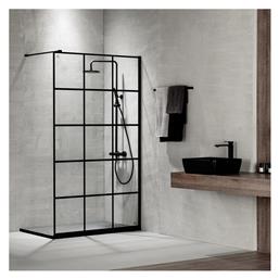 Devon Iwis Decor Walk-in Διαχωριστικό Ντουζιέρας 90x200cm Black Matt από το Polihome