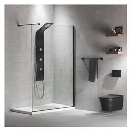 Devon Iwis Walk-in Διαχωριστικό Ντουζιέρας 67-69x200cm Clean Glass Black Matt από το Polihome