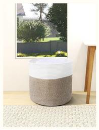 Διακοσμητικό Καλάθι Ψάθινο με Χερούλια Καφέ 35x35x40εκ. Sidirela