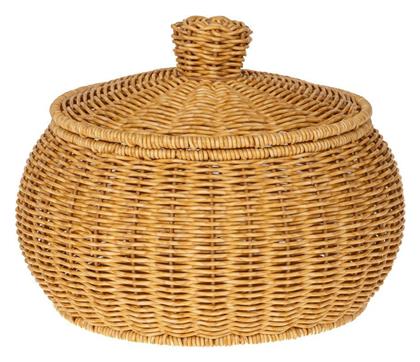 Διακοσμητικό Καλάθι Rattan με Καπάκι & Χερούλια 29x29x21.5εκ. Iliadis