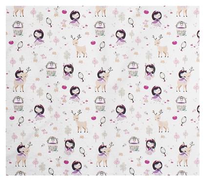 Dimcol Lily + Deer Πάνα Αγκαλιάς Χασέ 179 White-Pink 80x80cm