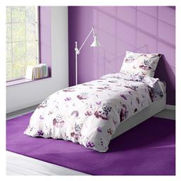 Dimcol Παιδική Παπλωματοθήκη Βαμβακερή Μονή Mauve 160x240εκ.