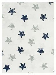Dimcol Star Βρεφικό Σεντόνι Λίκνου Βαμβακερό Μπλε 80x110εκ.