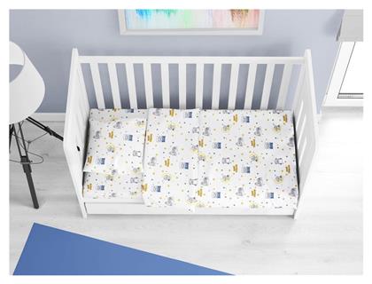 Dimcol Βρεφικό Σεντόνι Κούνιας Βαμβακερό με Λάστιχο Μπλε 70x140εκ.