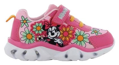 Disney Παιδικά Sneakers Ανατομικά με Σκρατς & Φωτάκια Φούξια