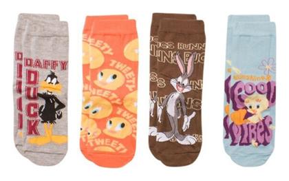 Disney Παιδικές Κάλτσες Μακριές Looney Tunes Πολύχρωμες 4 Ζευγάρια