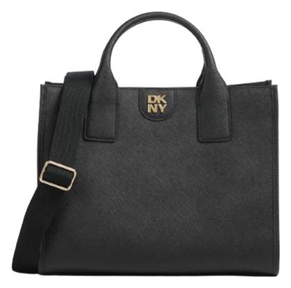 DKNY Carol Δερμάτινη Γυναικεία Τσάντα Tote Χειρός Μαύρη