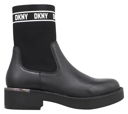 DKNY Δερμάτινα Γυναικεία Μποτάκια Μαύρα