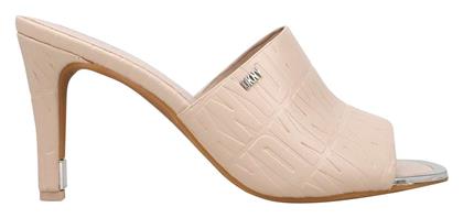 DKNY Mules με Λεπτό Ψηλό Τακούνι σε Μπεζ Χρώμα