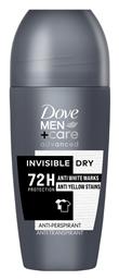 Dove Men Care Advanced Invisible Dry Αποσμητικό 72h σε Roll-On 50ml