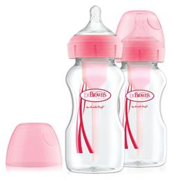 Dr. Brown's Options+ Wide Neck Σετ Πλαστικά Μπιμπερό με Θηλή Σιλικόνης για 0+ μηνών 270ml 2τμχ