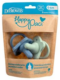Dr. Brown's Πιπίλες Σιλικόνης Πολύχρωμο για 0-6 μηνών 2τμχ