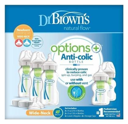 Dr. Brown's Options Σετ Πλαστικά Μπιμπερό με Θηλή Σιλικόνης για 0+ μηνών 270ml 5τμχ