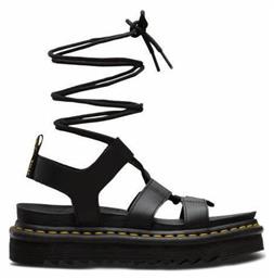 Dr. Martens Nartilla Hydro Δερμάτινα Γυναικεία Σανδάλια Gladiator Flatforms σε Μαύρο Χρώμα από το Cosmossport