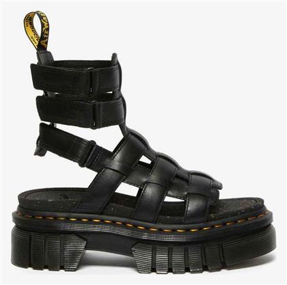 Dr. Martens Ricki Δερμάτινα Γυναικεία Σανδάλια Gladiator Flatforms σε Μαύρο Χρώμα από το ProjectShops