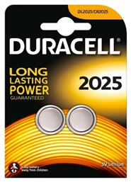 Duracell Long Lasting Power Μπαταρίες Λιθίου Ρολογιών CR2025 3V 2τμχ