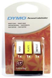 Dymo 91240 Ταινία Ετικετογράφου 4m x 12mm Πολύχρωμη 3τμχ