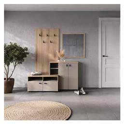 Ebro Έπιπλο Εισόδου με Καθρέπτη Oak-cappuccino 150.3x41.2x204.7εκ.